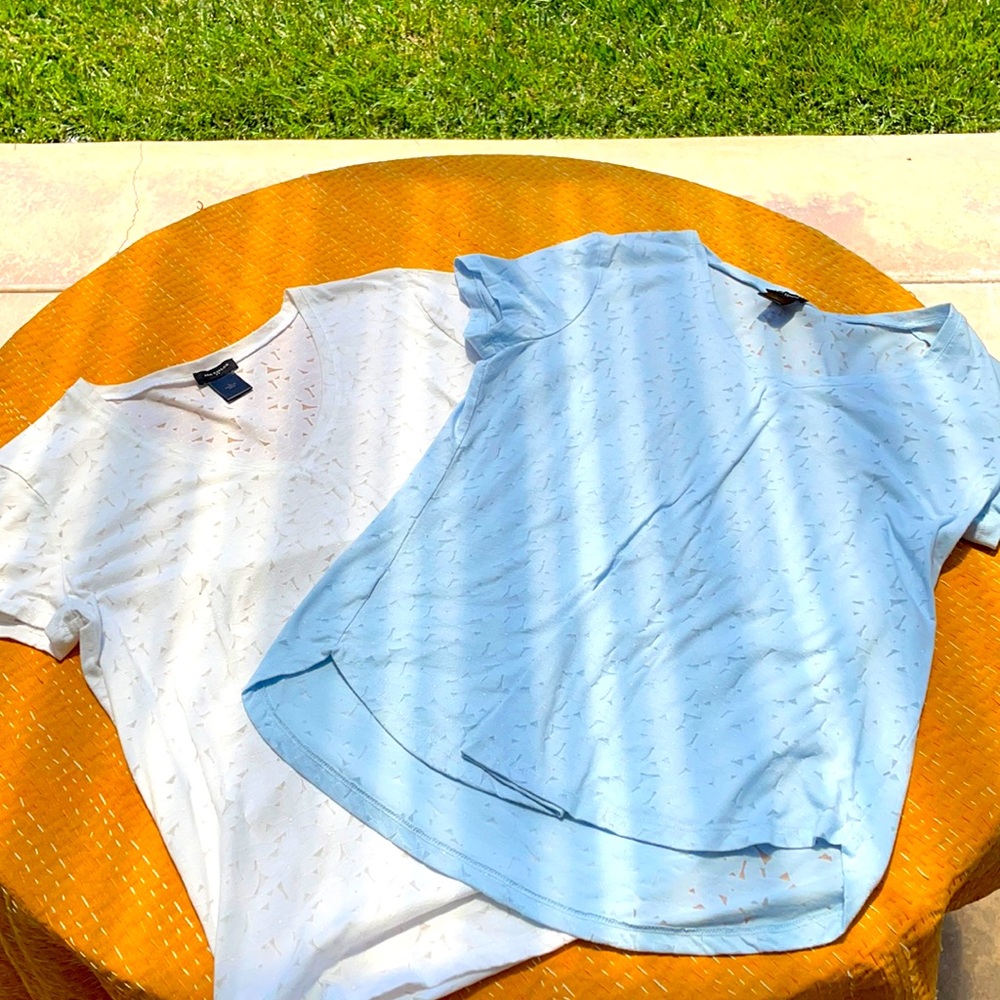 Ann Taylor one white one light blue tees